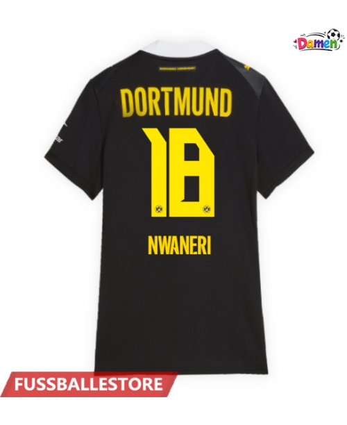 Günstige Borussia Dortmund Ethan Nwaneri #18 Auswärtstrikot Damen 2026-27 Kurzarm